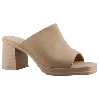 Foto 2 | Sandalia Dama Miracol By Mama Lola 7614 Beige Tacon Ancho Zapato Mujer Talla 23 A 26 M