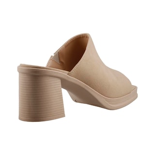 Foto 3 | Sandalia Dama Miracol By Mama Lola 7614 Beige Tacon Ancho Zapato Mujer Talla 23 A 26 M