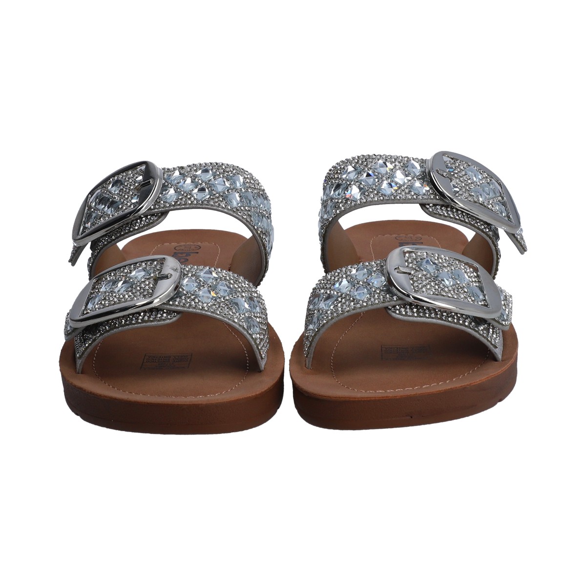 Foto 2 | Sandalias Berlin Plata con Cristales y Hebillas para Dama