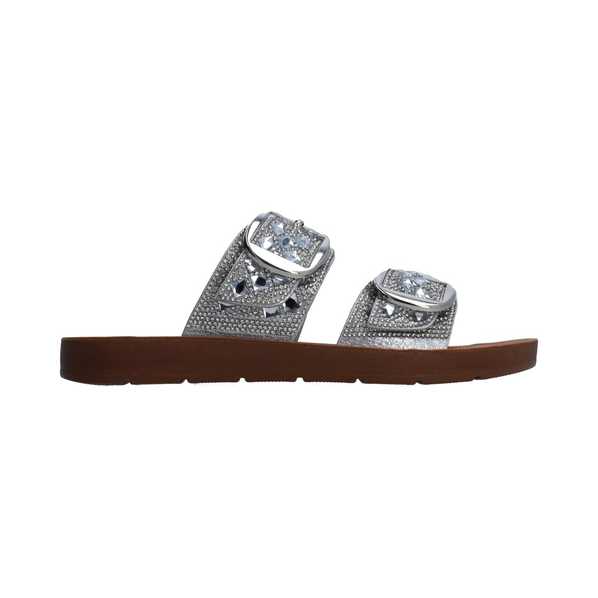 Foto 5 | Sandalias Berlin Plata con Cristales y Hebillas para Dama