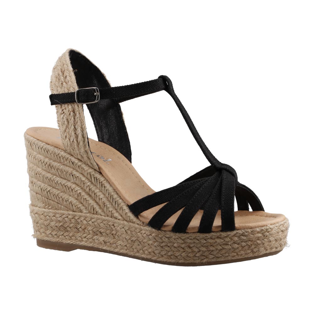 Foto 2 | Sandalia Mujer Miracol By Mama Lola 9308 Negro Sandalia Plataforma Casual Cómoda Talla 23 A 26 M