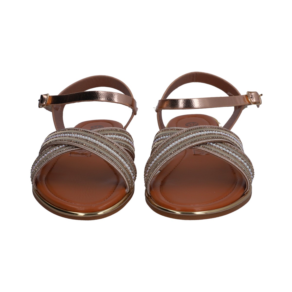 Foto 2 | Sandalias Casuales Berlin  Rosa con Tiras Cruzadas