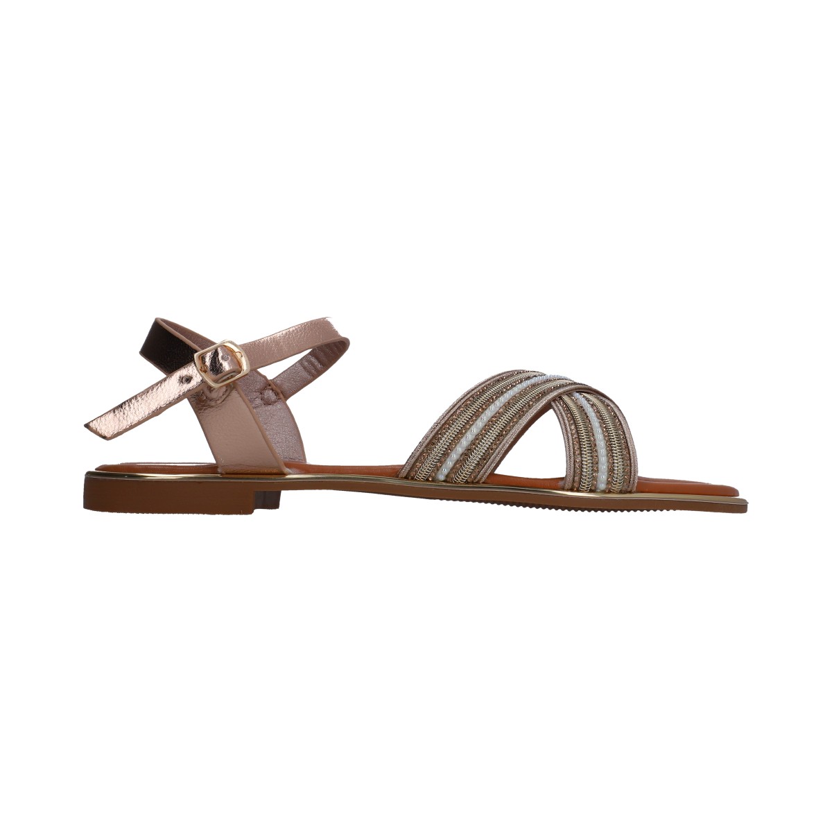 Foto 6 pulgar | Sandalias Casuales Berlin  Rosa con Tiras Cruzadas