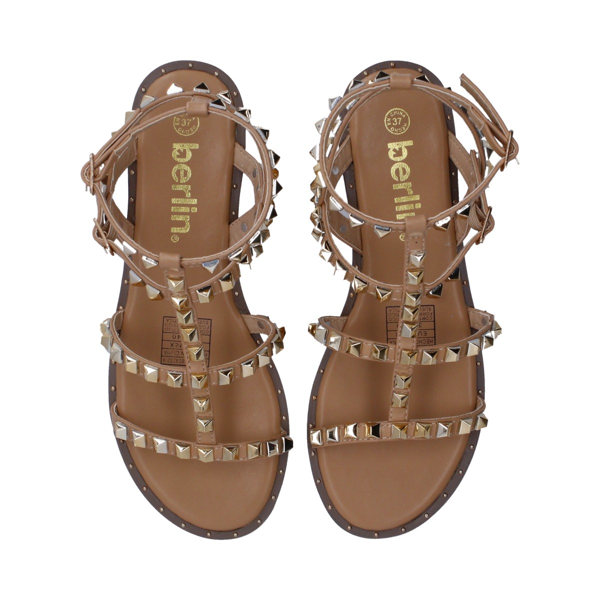 Foto 5 pulgar | Sandalias Casuales Berlin con Estoperoles