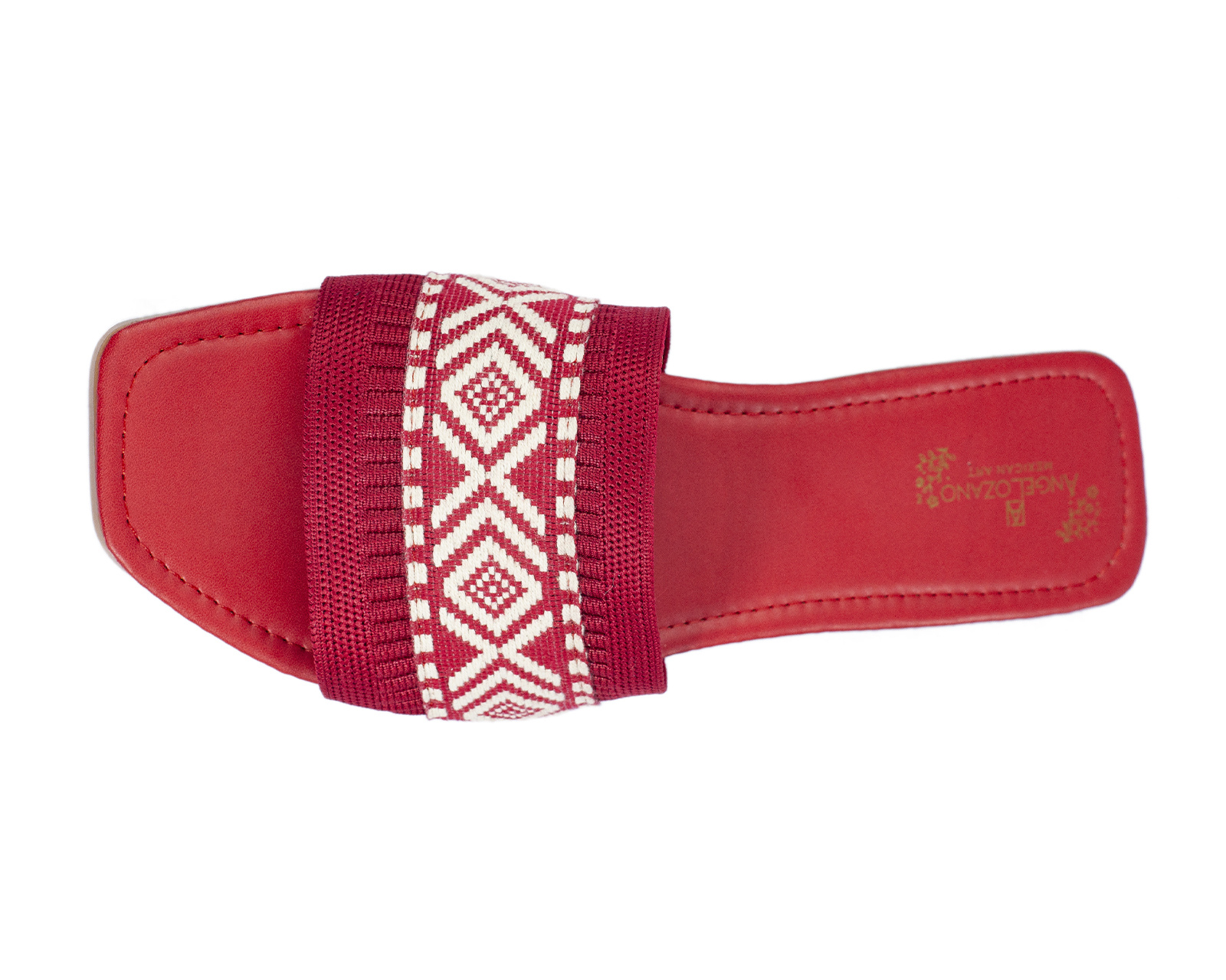 Foto 4 pulgar | Sandalia De Piso A Ángelozano Con Tira Étnica, Color Rojo