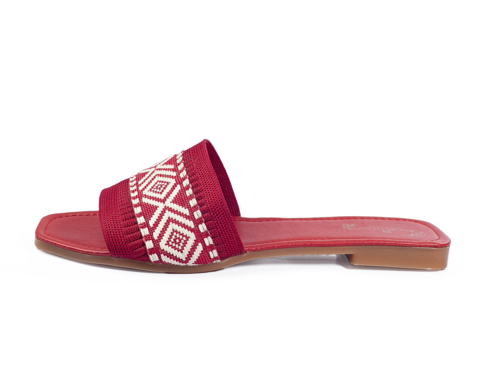 Foto 7 pulgar | Sandalia De Piso A Ángelozano Con Tira Étnica, Color Rojo