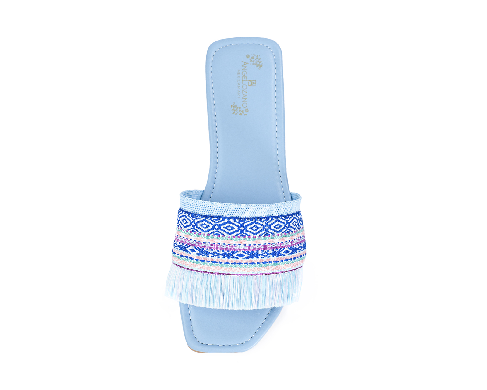 Foto 3 pulgar | Sandalia De Piso A Ángelozano Con Tira Étnica, Color Azul