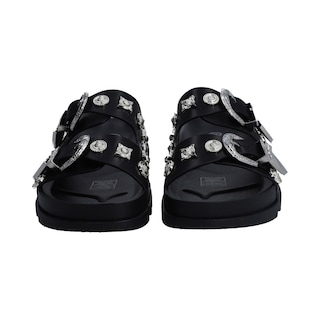 Foto 2 | Sandalias Berlín Negras con Hebillas para Mujer