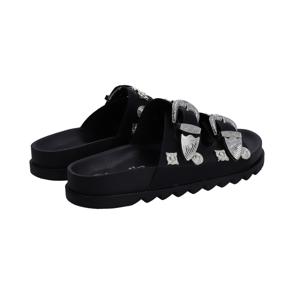 Foto 3 | Sandalias Berlín Negras con Hebillas para Mujer
