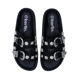 Foto 4 | Sandalias Berlín Negras con Hebillas para Mujer