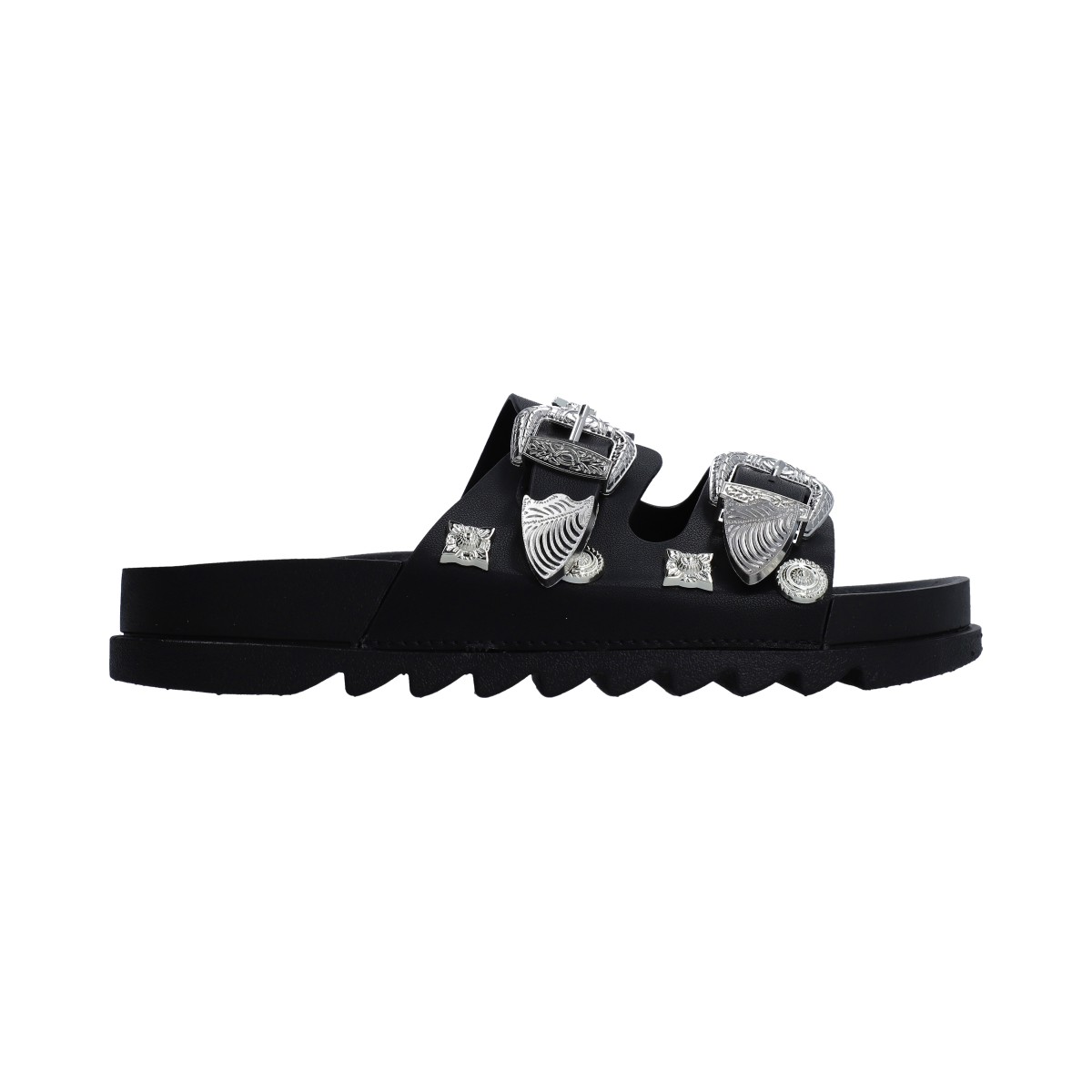 Foto 5 | Sandalias Berlín Negras con Hebillas para Mujer