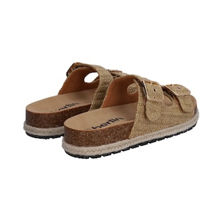 Foto 3 | Sandalia Berlin Textil Camel con Hebillas para Dama