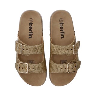 Foto 4 | Sandalia Berlin Textil Camel con Hebillas para Dama