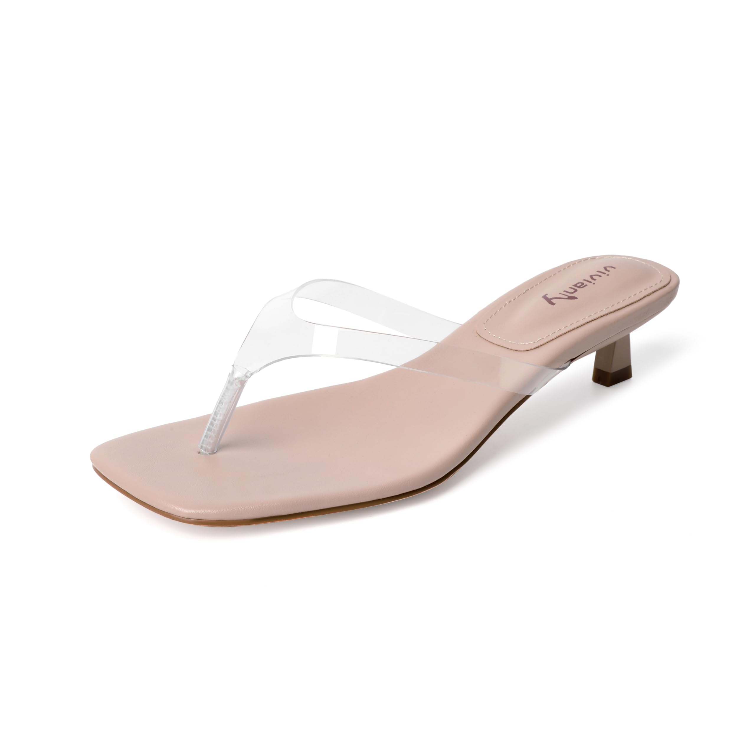Foto 2 pulgar | Sandalias Vivianly Para Mujer, Con Tacón De Gatito Transparente - Venta Internacional.