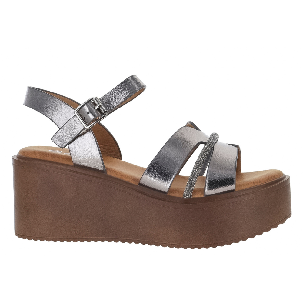 Foto 4 | Roze Sandalias Plateadas Para Mujer