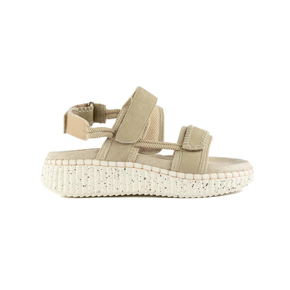 Sandalia Plataforma Confort Casual Para Mujer Walki Ileana Beige