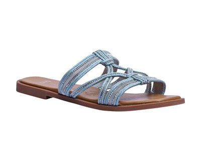 Foto 1 | Sandalia Piso Para Mujer Lob Footwear Textile Azul 91805475