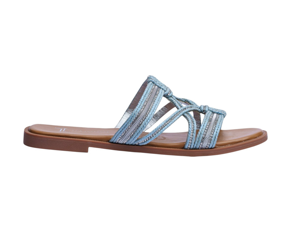 Foto 2 | Sandalia Piso Para Mujer Lob Footwear Textile Azul 91805475