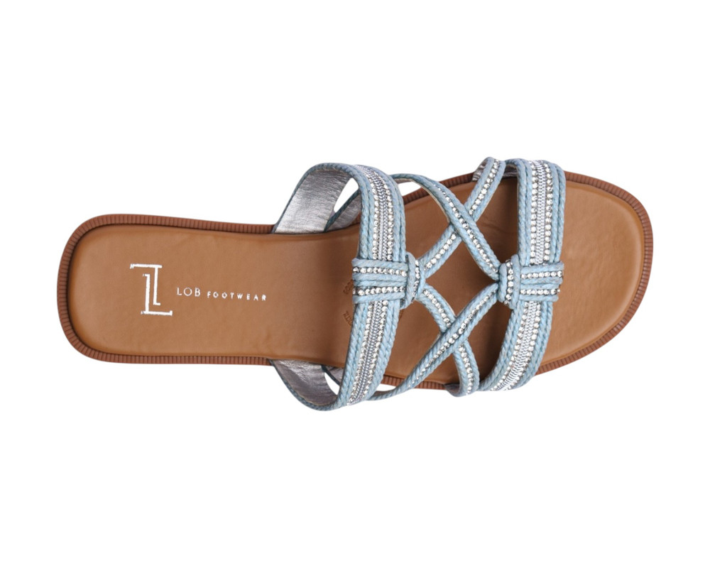 Foto 8 pulgar | Sandalia Piso Para Mujer Lob Footwear Textile Azul 91805475