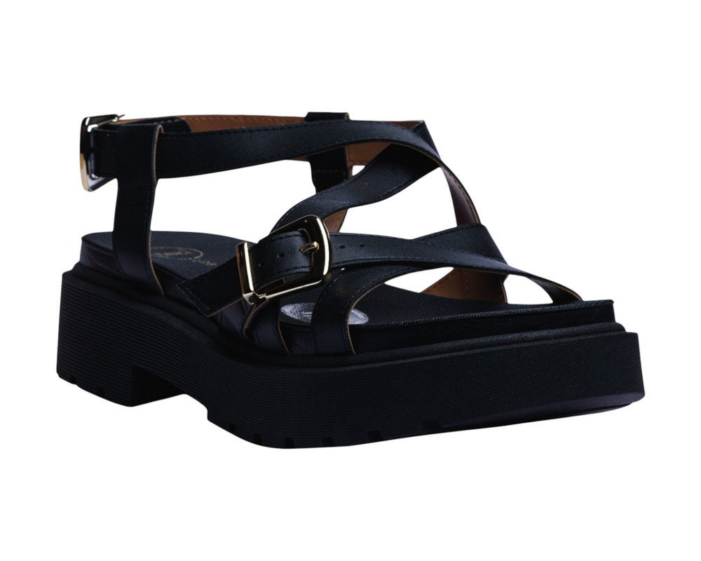 Foto 2 pulgar | Sandalia Piso Para Mujer Lob Footwear Napa Turim Negro 86805082
