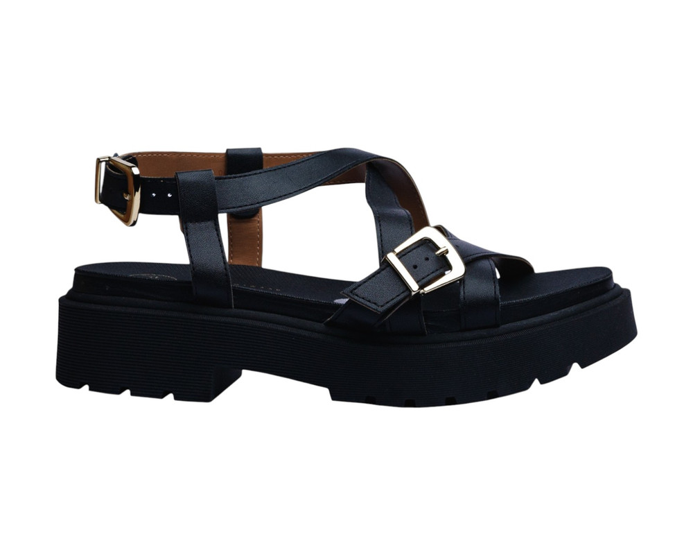 Foto 3 pulgar | Sandalia Piso Para Mujer Lob Footwear Napa Turim Negro 86805082