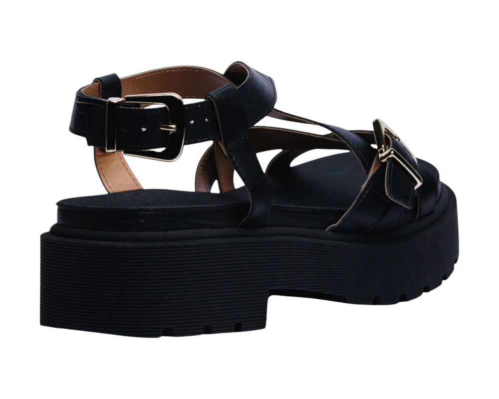 Foto 4 pulgar | Sandalia Piso Para Mujer Lob Footwear Napa Turim Negro 86805082