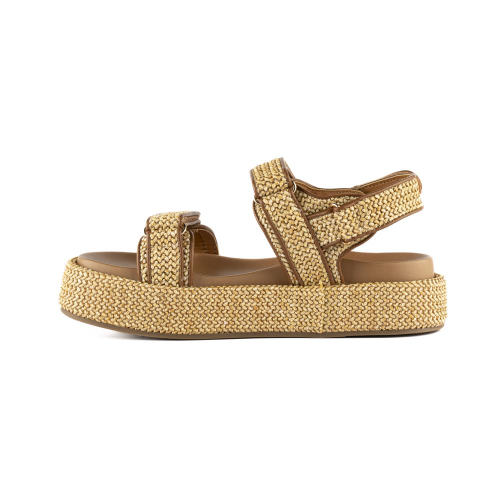 Foto 2 | Sandalia Plataforma Yute Casual Hebilla Para Dama Walki Giorgia Beige