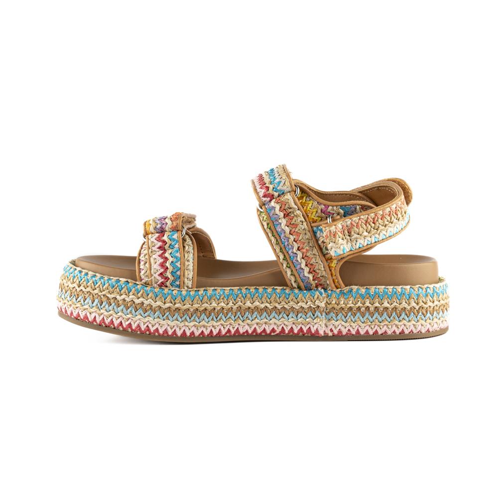 Foto 3 pulgar | Sandalia Plataforma Yute Casual Hebilla Para Dama Walki Giorgia Multicolor