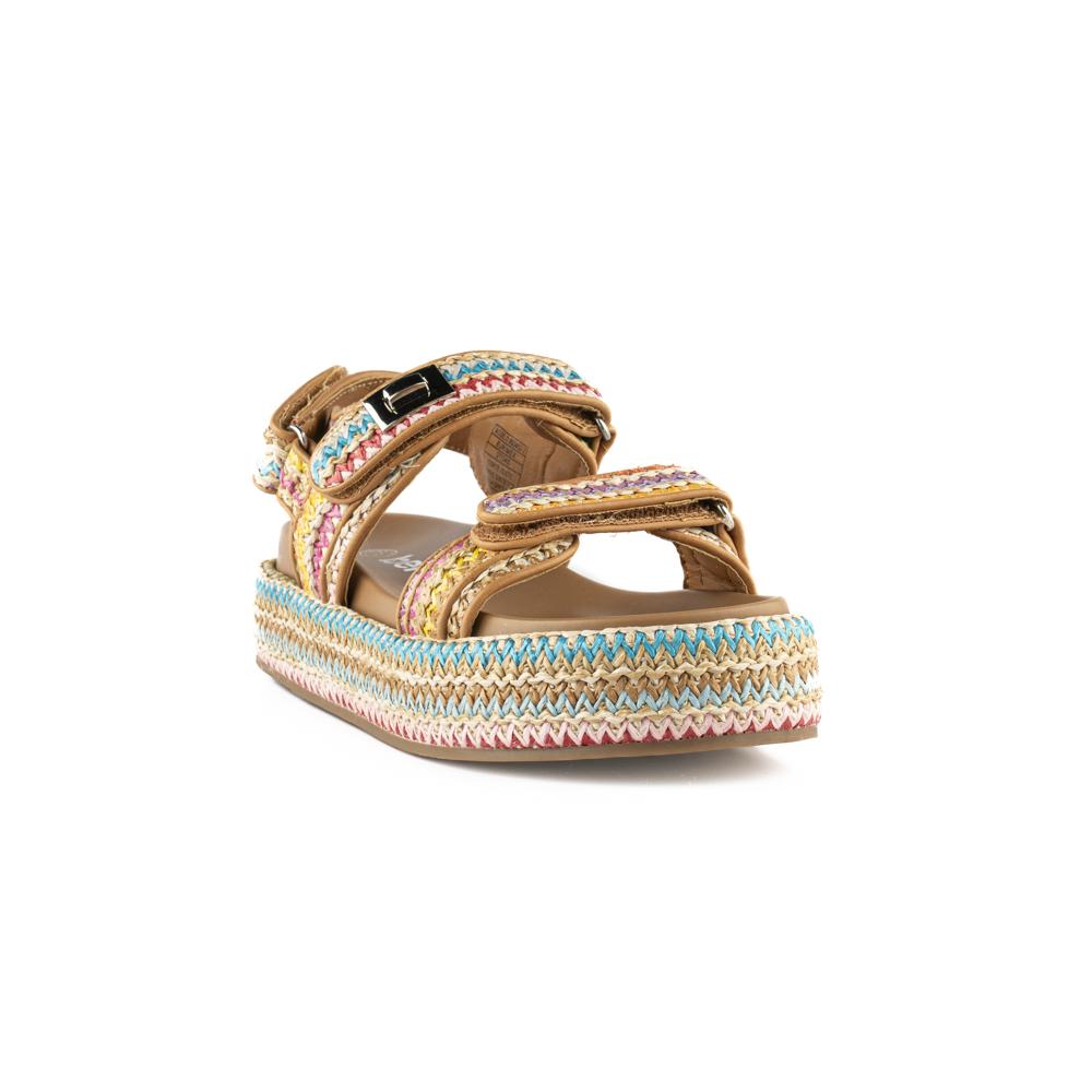 Foto 4 pulgar | Sandalia Plataforma Yute Casual Hebilla Para Dama Walki Giorgia Multicolor