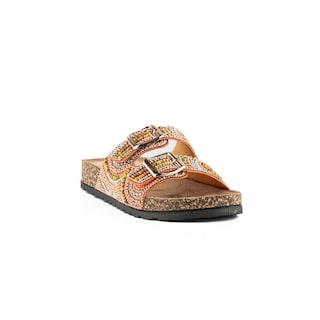 Foto 3 | Sandalia Tiras Hebilla Casual Brillo Para Mujer Walki Camelia Naranja