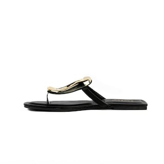 Foto 3 | Sandalia Hebilla Flat Casual Moda Para Mujer Walki Briseida Negro
