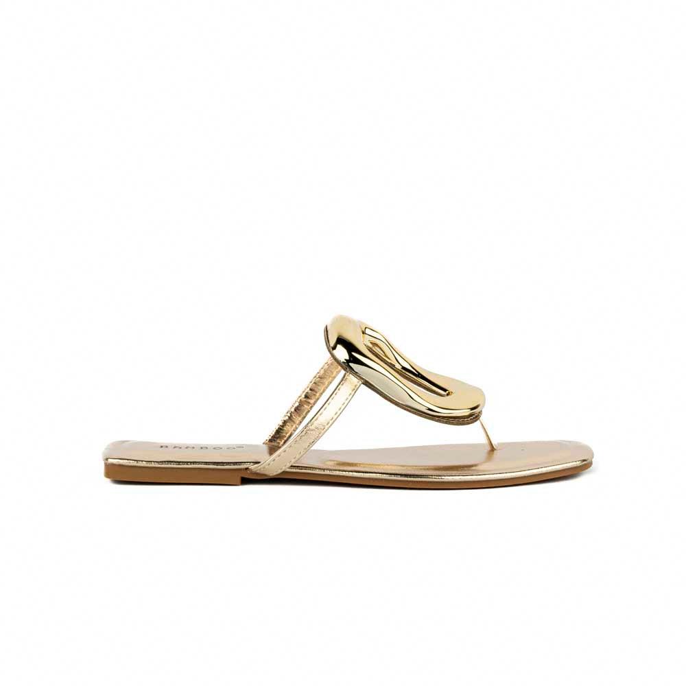 Foto 1 | Sandalia Hebilla Flat Casual Moda Para Mujer Walki Briseida Dorado