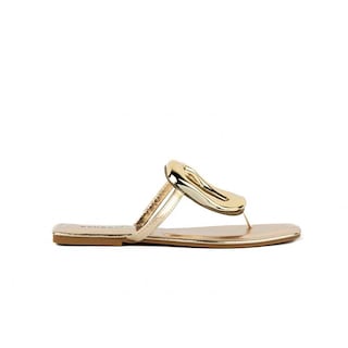 Foto 1 | Sandalia Hebilla Flat Casual Moda Para Mujer Walki Briseida Dorado