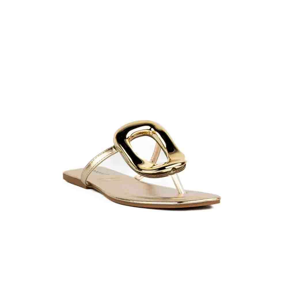 Foto 2 | Sandalia Hebilla Flat Casual Moda Para Mujer Walki Briseida Dorado