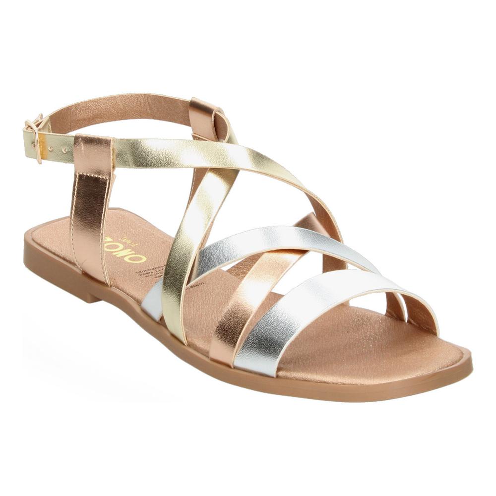 Foto 5 pulgar | Sandalias Ozono Dorado Para Mujer [ozo2918] Plateado