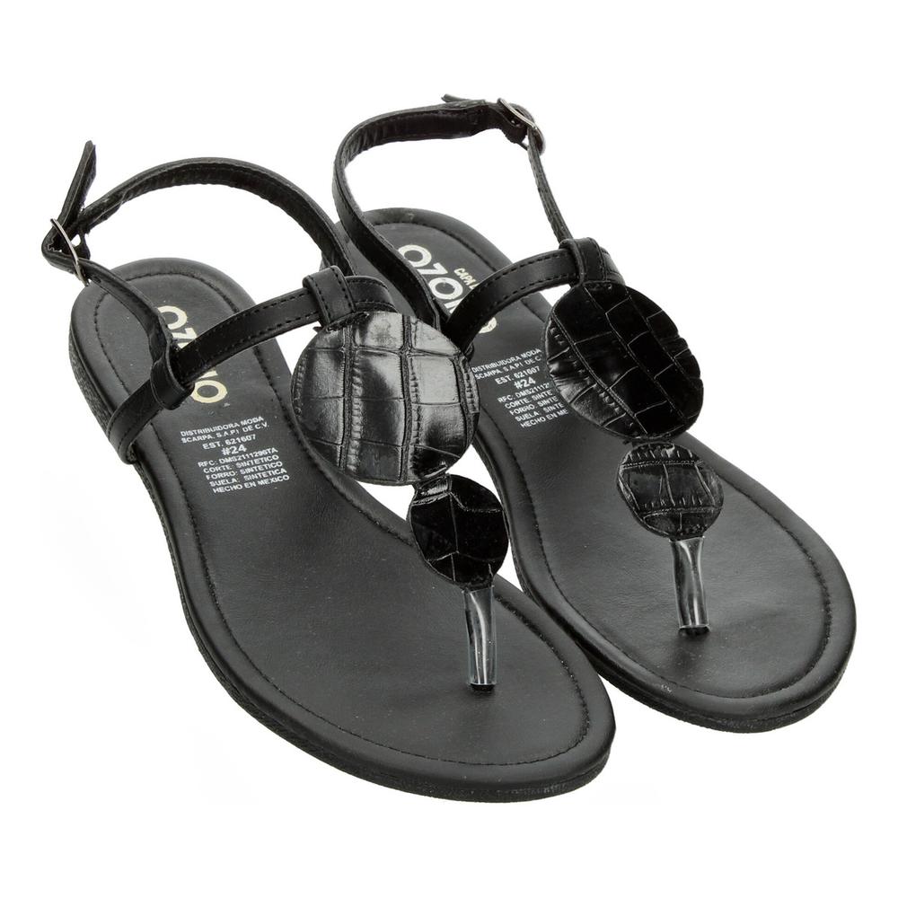 Foto 4 pulgar | Sandalias Ozono Negro Para Mujer [ozo2930] Negro