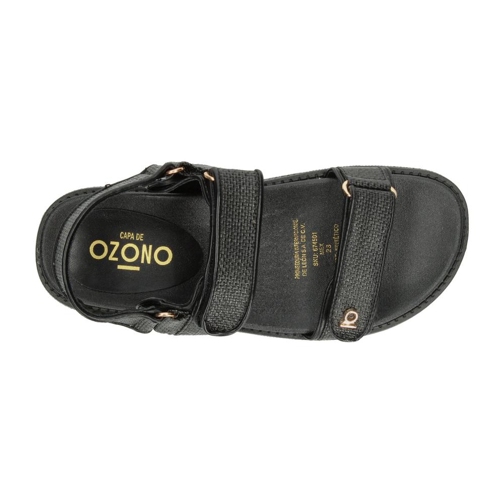 Foto 9 pulgar | Sandalias Ozono Negro Para Mujer [ozo2976] Negro