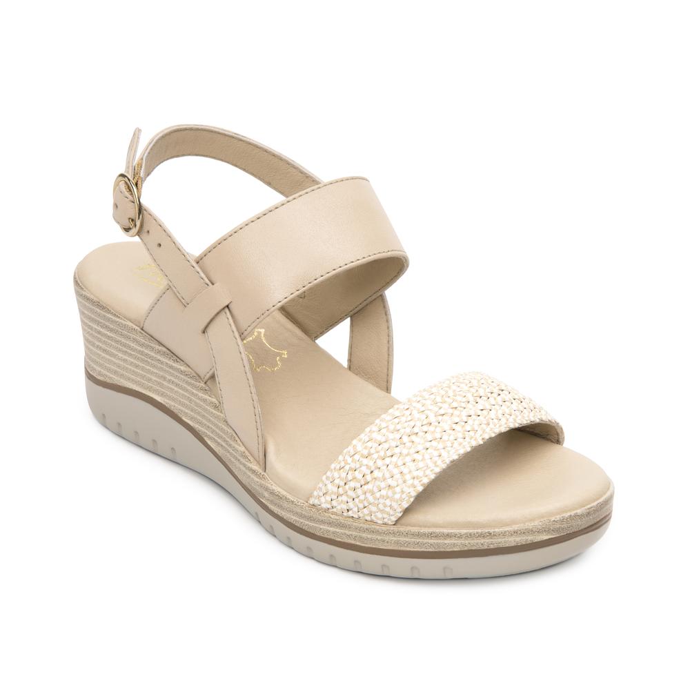 Foto 3 pulgar | Sandalias Flexi Crema Para Mujer [fff3747] Beige