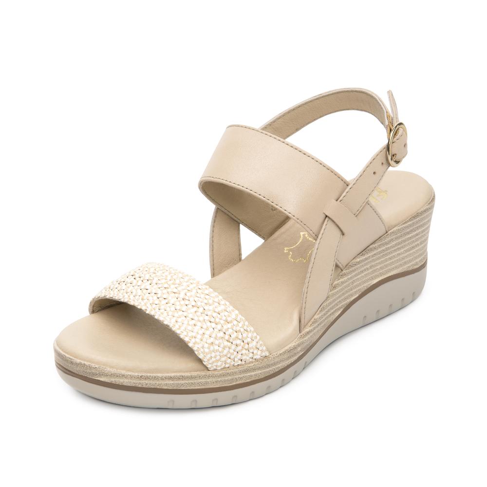 Foto 4 pulgar | Sandalias Flexi Crema Para Mujer [fff3747] Beige