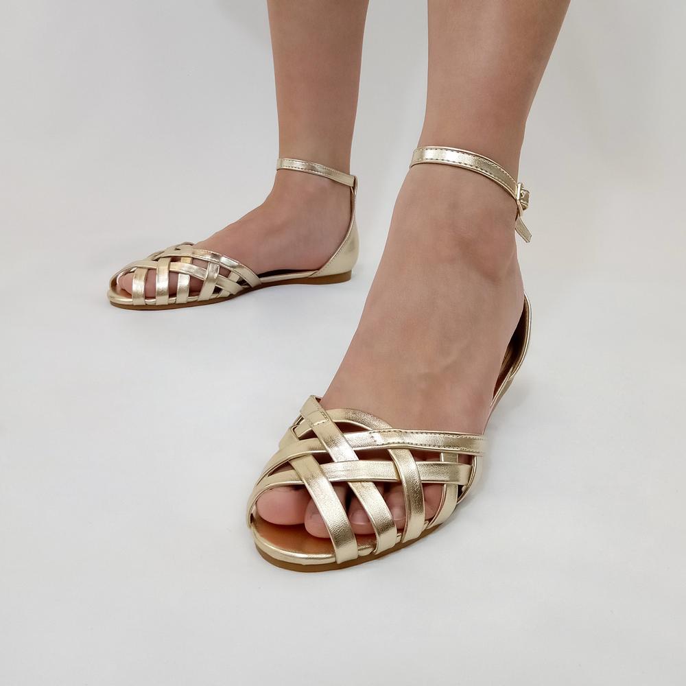 Foto 5 pulgar | Sandalias Berlin Dorado Para Mujer [bli107] Dorado