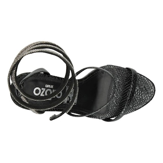 Foto 8 | Sandalias De Tacon Ozono Mujer Negro Dama Correa De Tobillo Negro