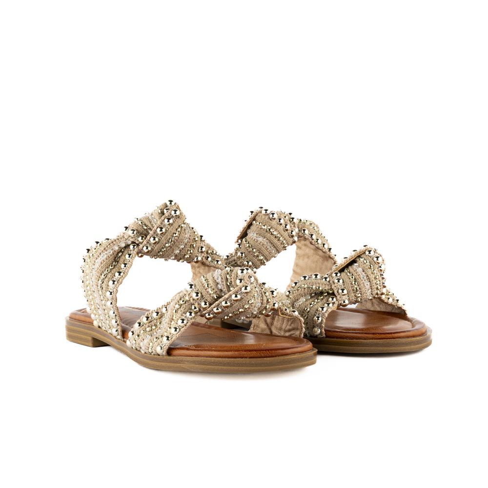 Foto 3 pulgar | Sandalia Casual Plana Flat Doble Tira Para Mujer Walki Elvira Beige