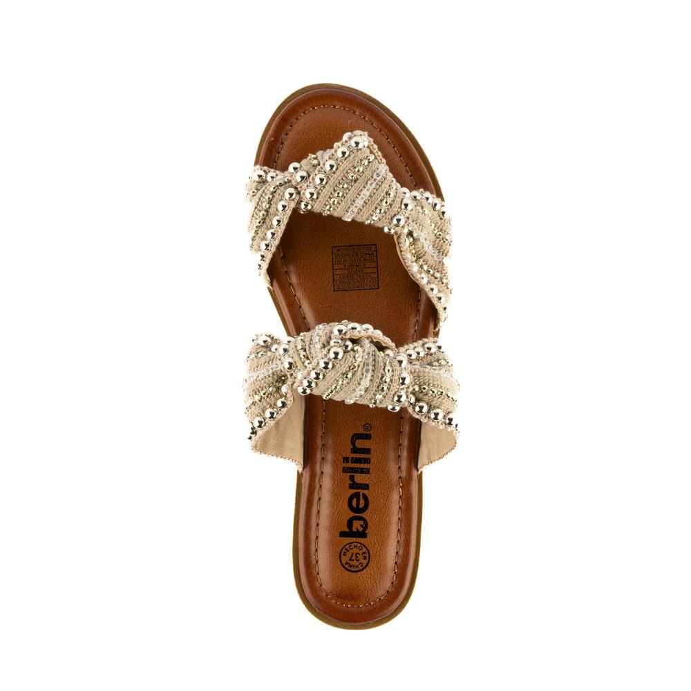 Foto 4 pulgar | Sandalia Casual Plana Flat Doble Tira Para Mujer Walki Elvira Beige