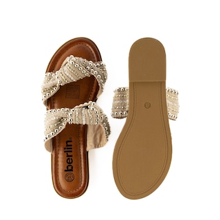 Foto 4 | Sandalia Casual Plana Flat Doble Tira Para Mujer Walki Elvira Beige