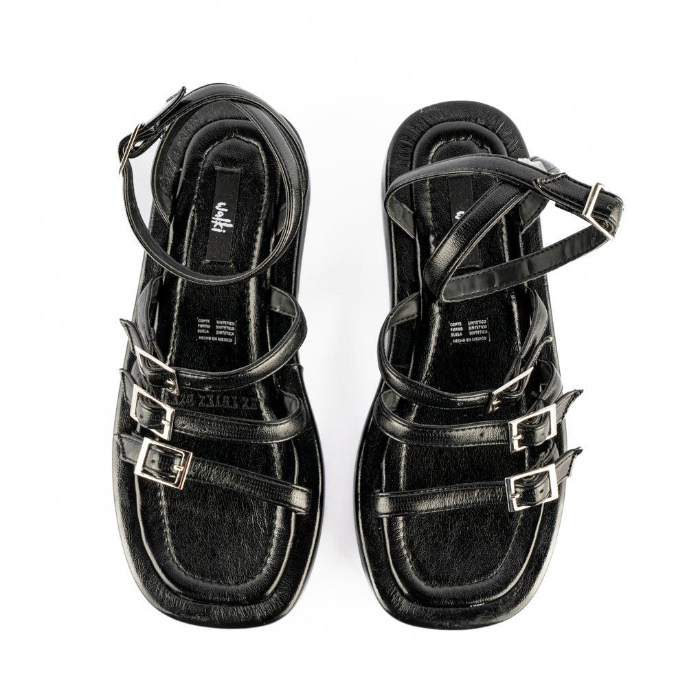 Foto 6 pulgar | Sandalia Plataforma Confort Casual Para Mujer Walki Daisy Negro