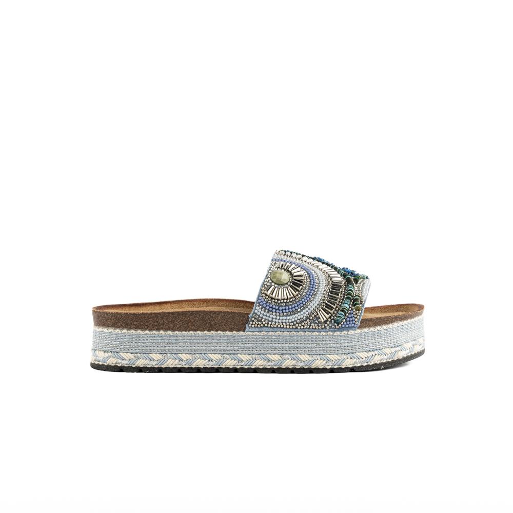 Foto 2 pulgar | Sandalia Plataforma Casual Moda Para Mujer Walki Leilani Azul