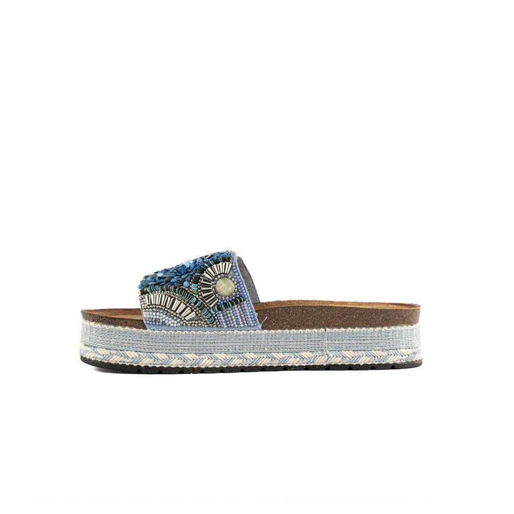 Foto 3 pulgar | Sandalia Plataforma Casual Moda Para Mujer Walki Leilani Azul