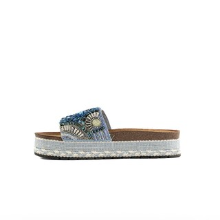 Foto 2 | Sandalia Plataforma Casual Moda Para Mujer Walki Leilani Azul