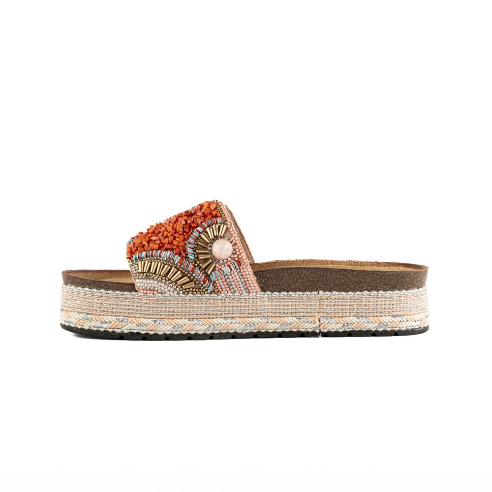 Foto 5 pulgar | Sandalia Plataforma Casual Moda Para Mujer Walki Leilani Naranja