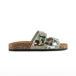 Foto 1 | Sandalia Tiras Hebilla Casual Brillo Para Mujer Walki Nalani Verde